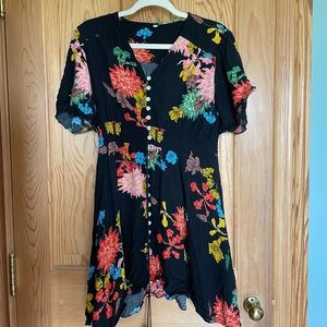 Milumia Women's Boho Button Up Split Floral Print Flowy Party Dress